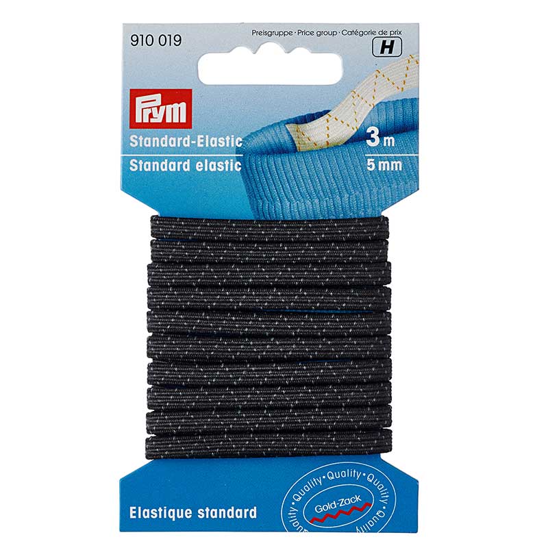 Prym Standard elastic, 5mm, black, 3m