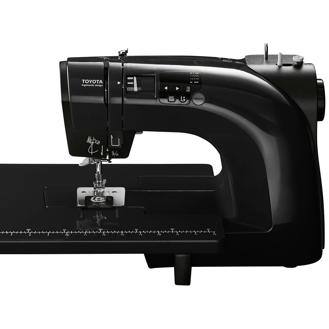 Toyota OEKAKI Renaissance - Black, CPU sewing machine, with free Large Extension Table & Oekaki Bag