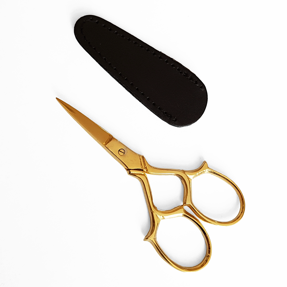 Embroidery Scissors 3.5 inch / 9cm with leather blade cover