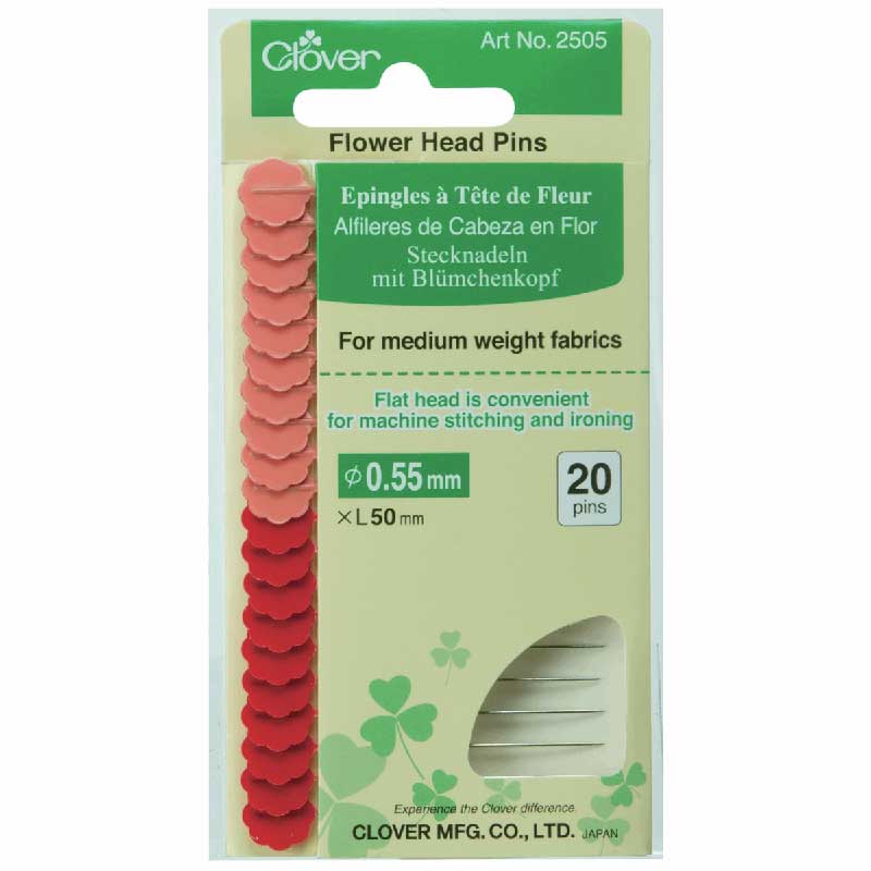 Clover Flower Head Pins - longer, sharp, durable! - for medium weight fabrics