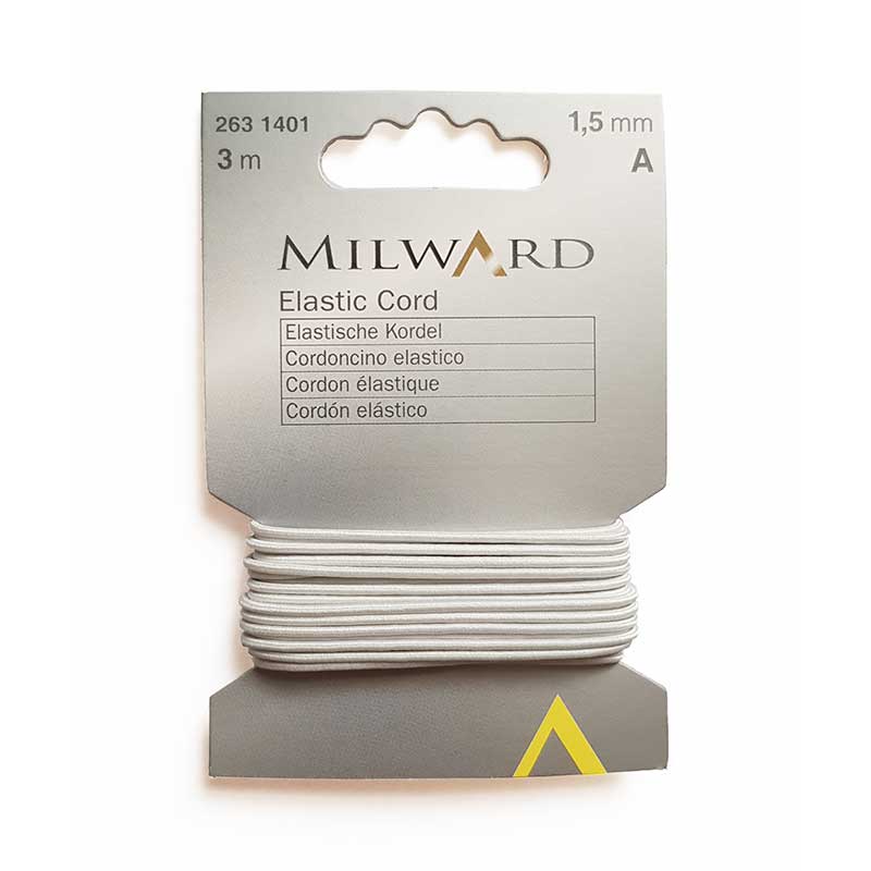 Milward Elastic Cord, 1.5mm, 3m, White