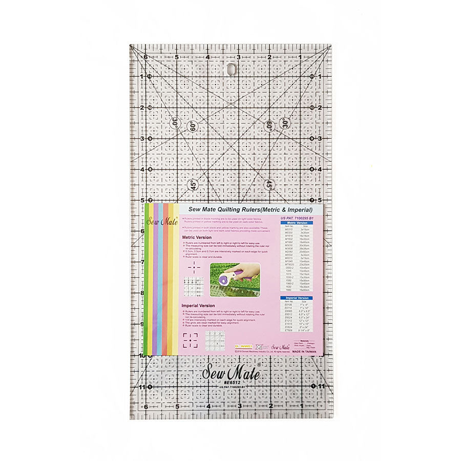 Acrylic Graph Quilting Ruler 12" x 6.5"